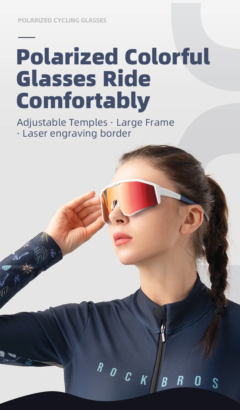 ROCKBROS Polarisierte Radfahren Gläser Männer Frauen Sonne Schützen Outdoor Sport Brillen Sonnenbrillen Laufen Reiten Fahrrad Fahrrad Brille – Detail 1