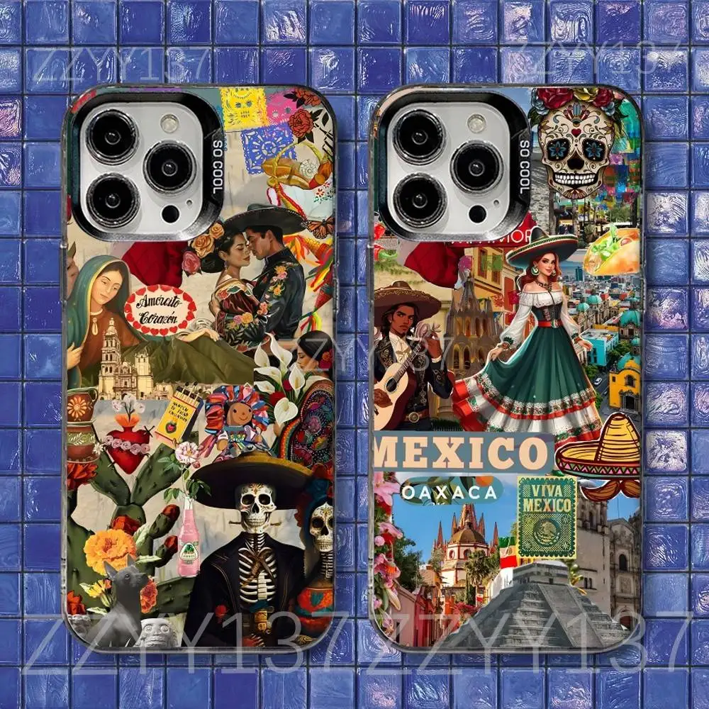 حافظة هاتف فيفا مكسيكو لهاتف آيفون 16,15,14,13,12,11,8,7,Pro,Max,Plus,Mini,XS,SE غطاء غير لامع مقاوم للصدمات