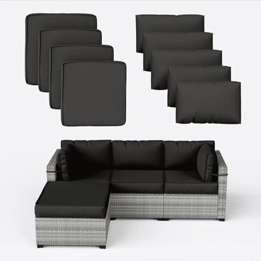 

9 Pcs Outdoor Patio Cushions Covers Replacement Waterproof with Zipper for 5 Pcs Patio Furniture Set Covers Only