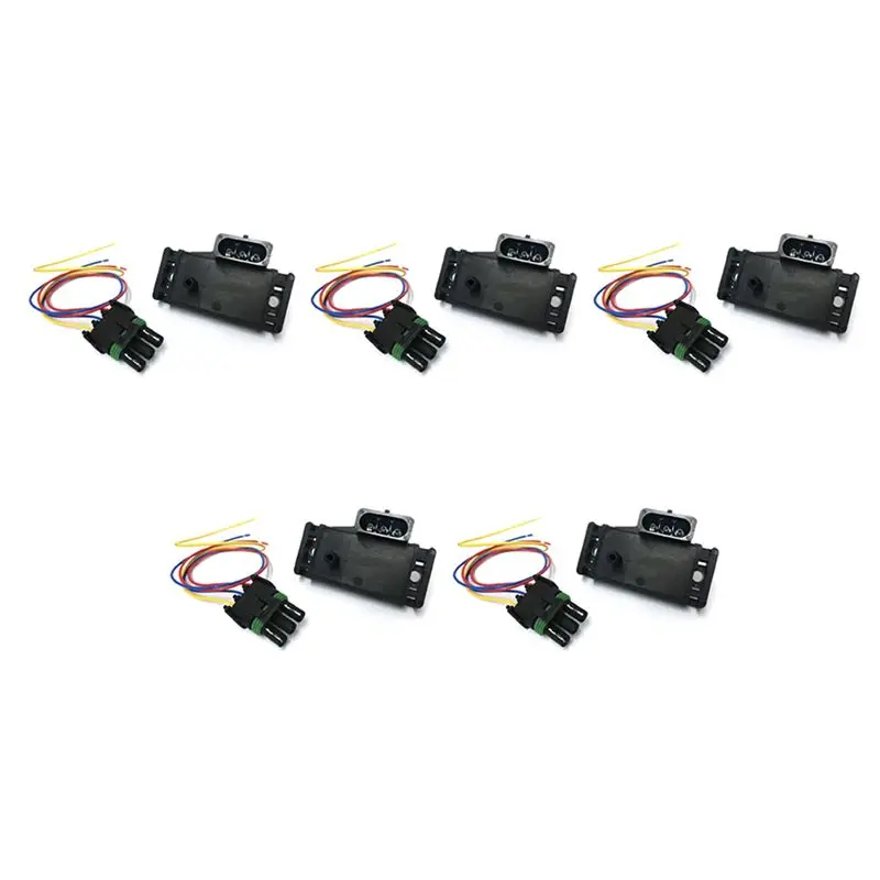 Authentic 5X 3 Bar Map Manifold Absolute Pressure Sensor Turbo Boost Wire Plug Pigtail 12223861 For Cadillac Pontiac