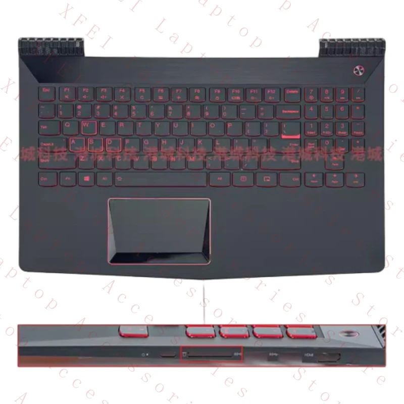 D  FOR Lenovo Y520-15 R720-15IKB Laptop Palmrest Case Frame Keyboard SD Port