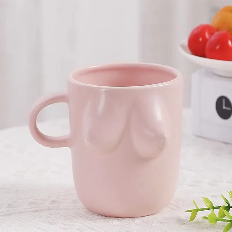 European style personalized human breast creative ceramic material household personalized Mug