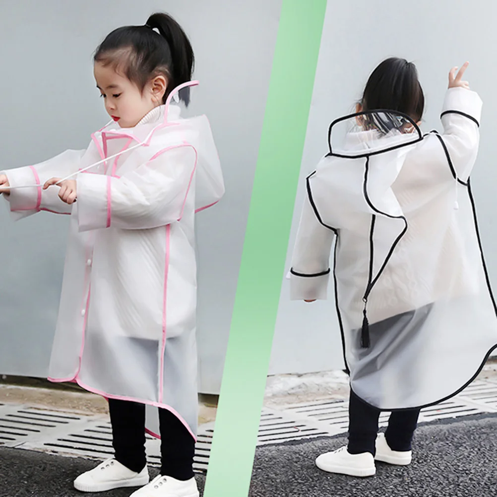 

Eva Raincoat For Kids With Hood Reusable One Piece Rain Poncho Lightweight Portable Kids Raincoat Children Rain Gear