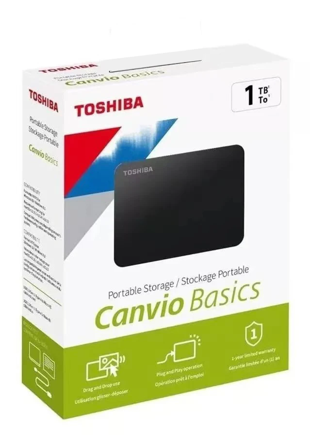 Imagem -04 - Disco Rígido Externo Mecânico Toshiba a3 Upgrade Black Canvio Base 500gb 1tb 2tb Usb 3.0 Preto Novo