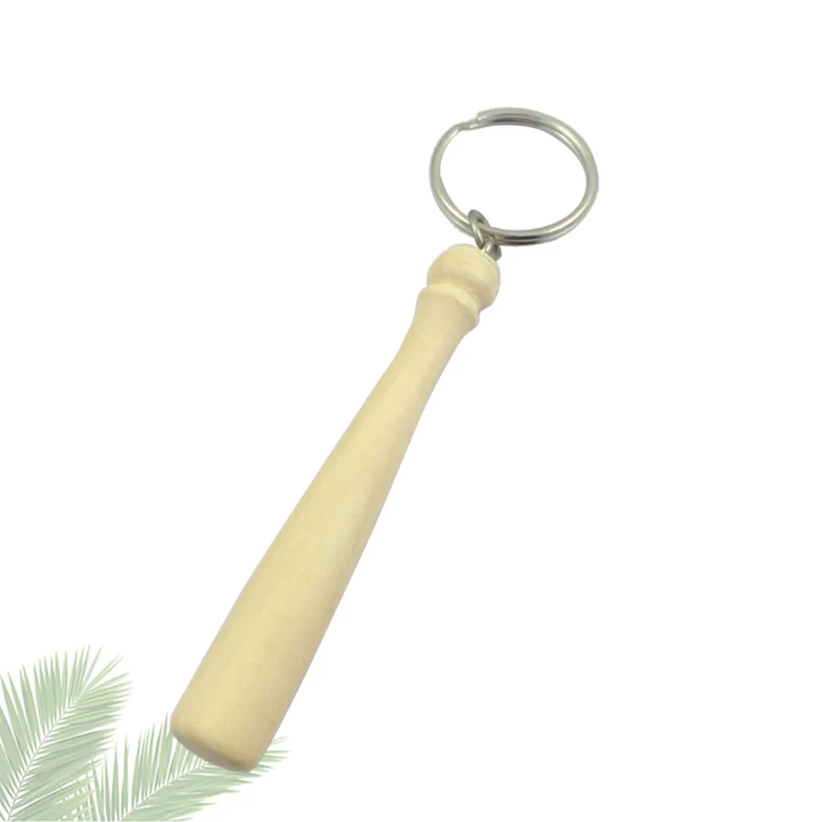 

2 Pcs Wooden Baseball Club Keychain Bar Keyring Man Hanging Decor Creative Backpack