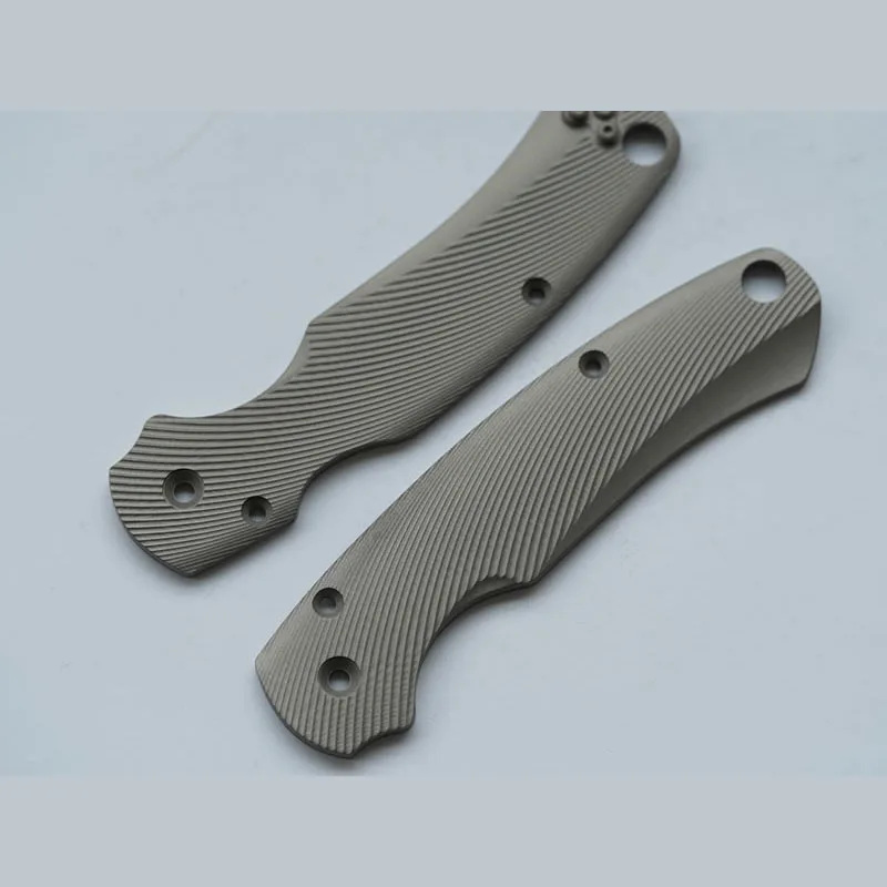 

1 Pair Custom Made TC21 Titanium Alloy Patterned Plate Handle Scales for Spyderco C81 Para 2