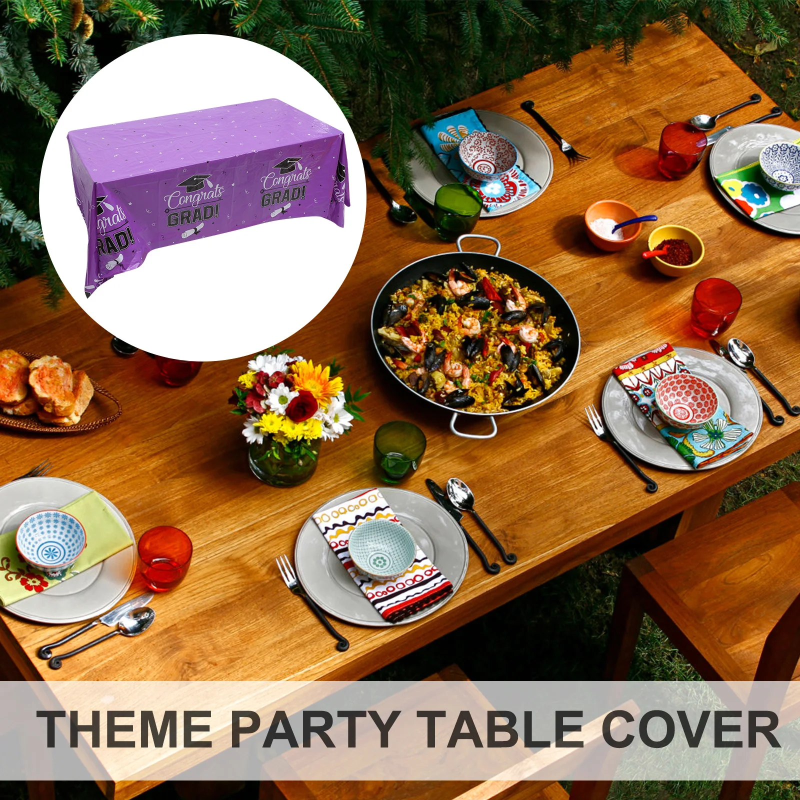 

1pcs Graduation Tablecloth Decorative Table Cloth 2023 Graduation Decorations Table Cover For Home Party Dinner Decor