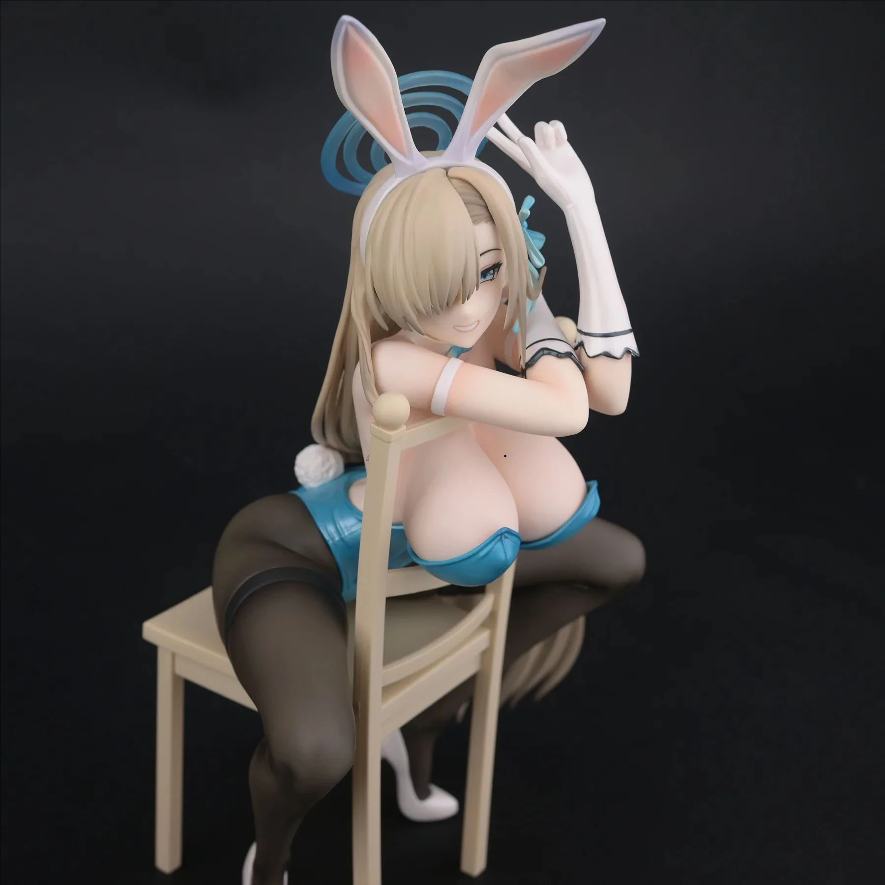 21cm Blue Archive Ichinose Asuna Bunny Girl Sit In Chair Game Girl Figures Models Statue Models Boys Collectible Ornament Doll