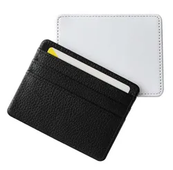 5pcs Credit Card Holder Sublimation DIY White Blank PU Multifunctional Short Wallet