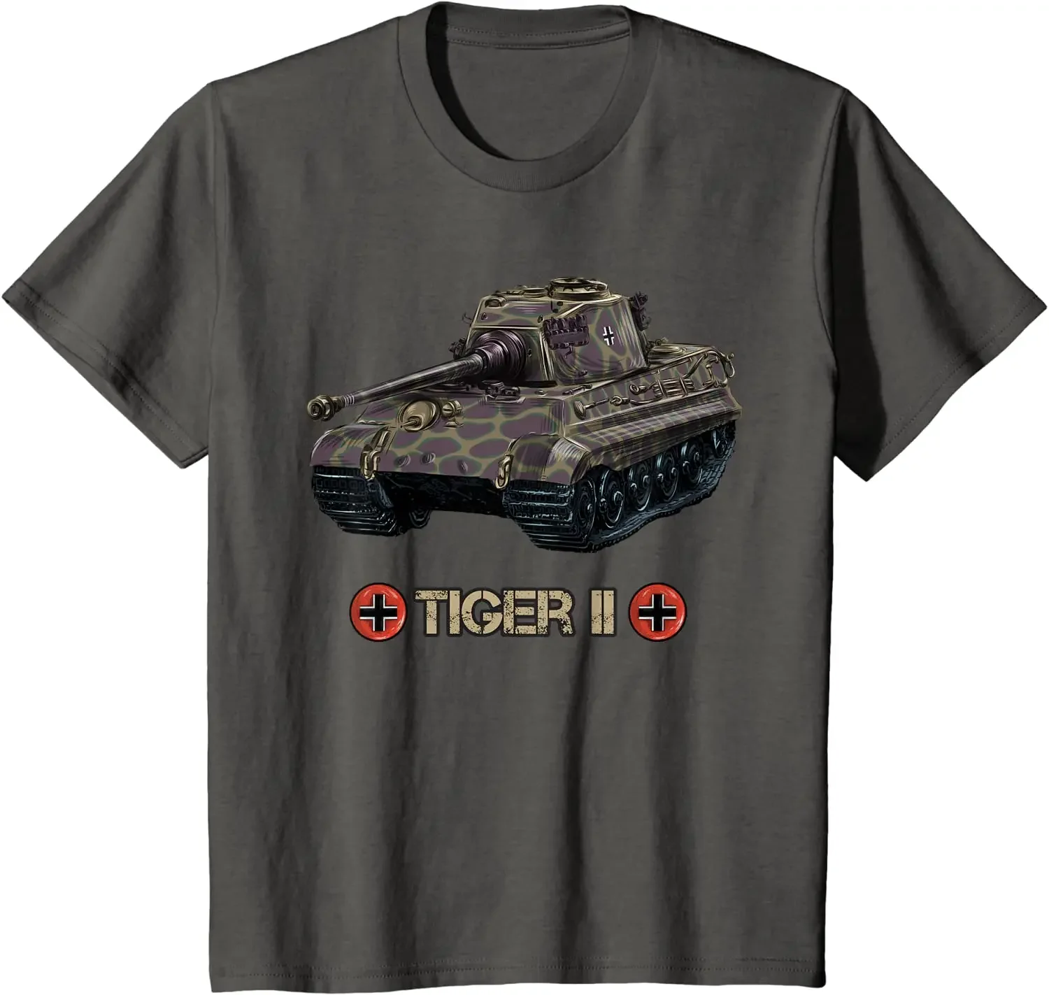 WW2 Wehrmacht Panzer VI King Tiger German Tiger II Tank T-Shirt 100% Cotton O-Neck Summer Short Sleeve Casual Mens T-shirt