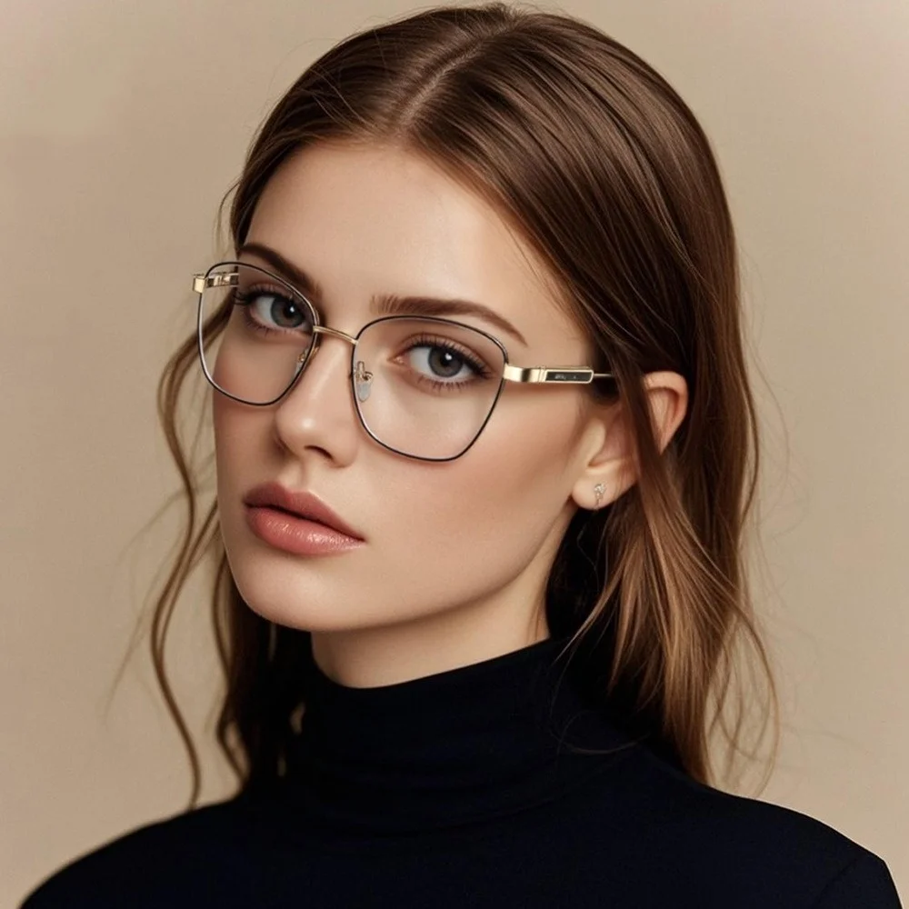 Metal Prescription Glasses Stylish Design Anti Blue Light Myopia Optical Eyewear for Women Hand Made Myopia Glasses for Man