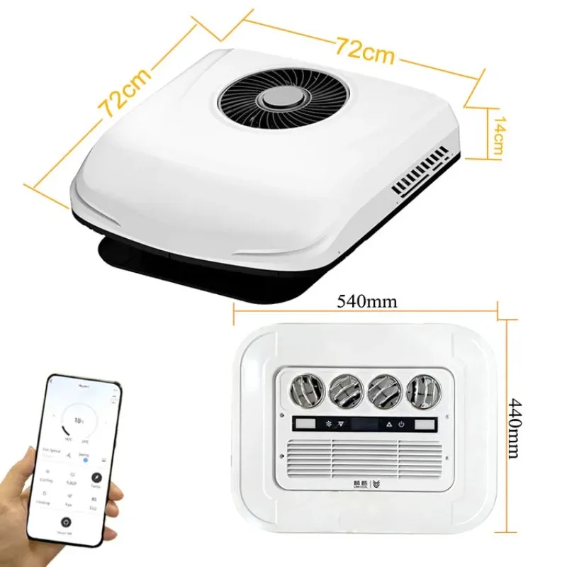 Portable 12V Auto Rooftop Mounted Integrated Air Conditioner For Light Trucks Golf Carts Overhead Parking All-in-One Conditioner