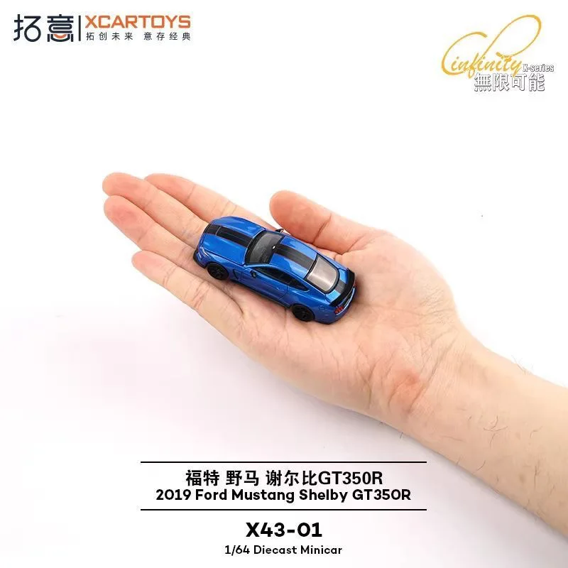 XCARTOYS   POP RACE 1:64 Ford Mustang Shelby GT-350R Blue X43-01 Alloy Die Cast Car Model Collection