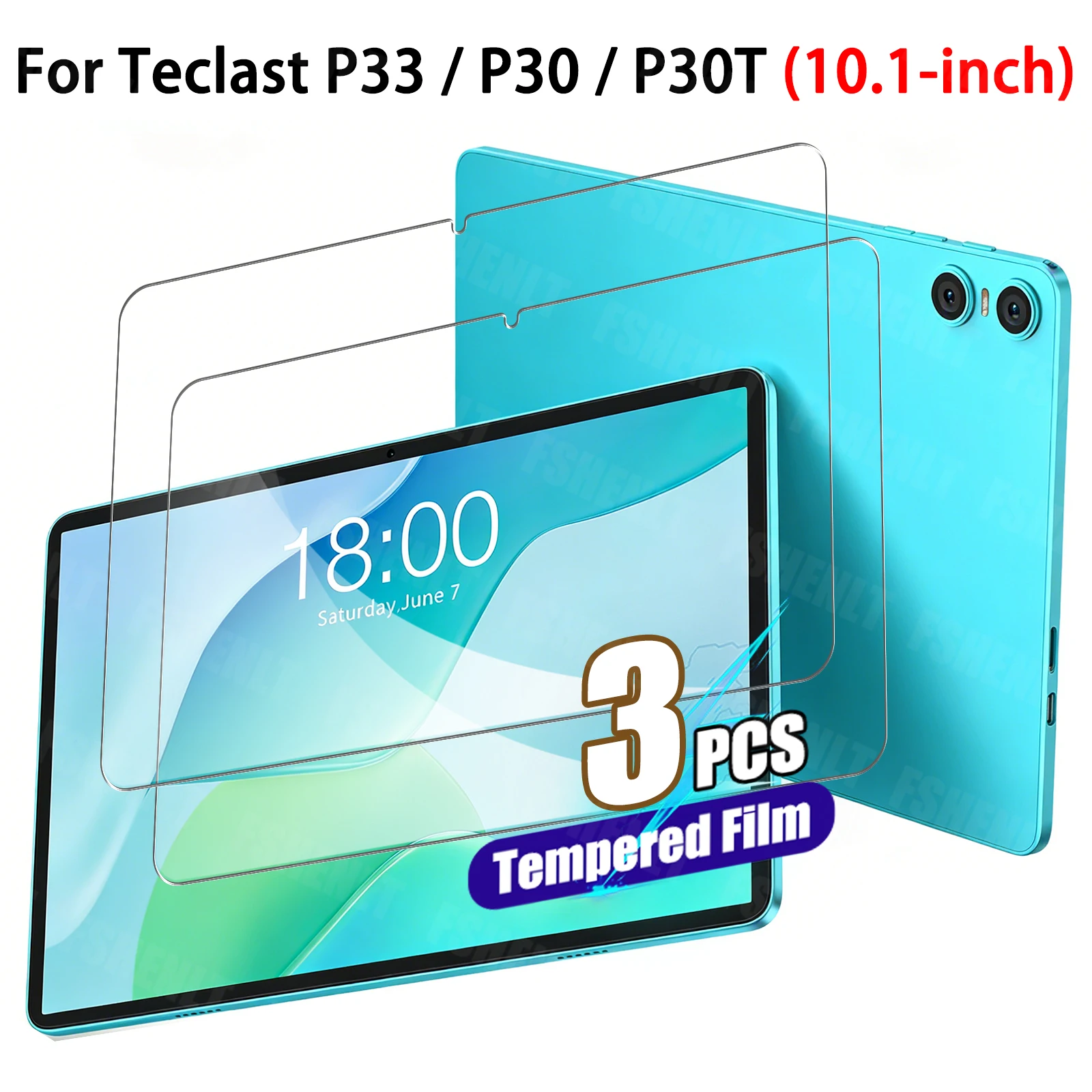 Vidro temperado premium para Teclast P33 / P30 / P30T (10,1 ") HD 9H, película protetora de tela resistente a arranhões