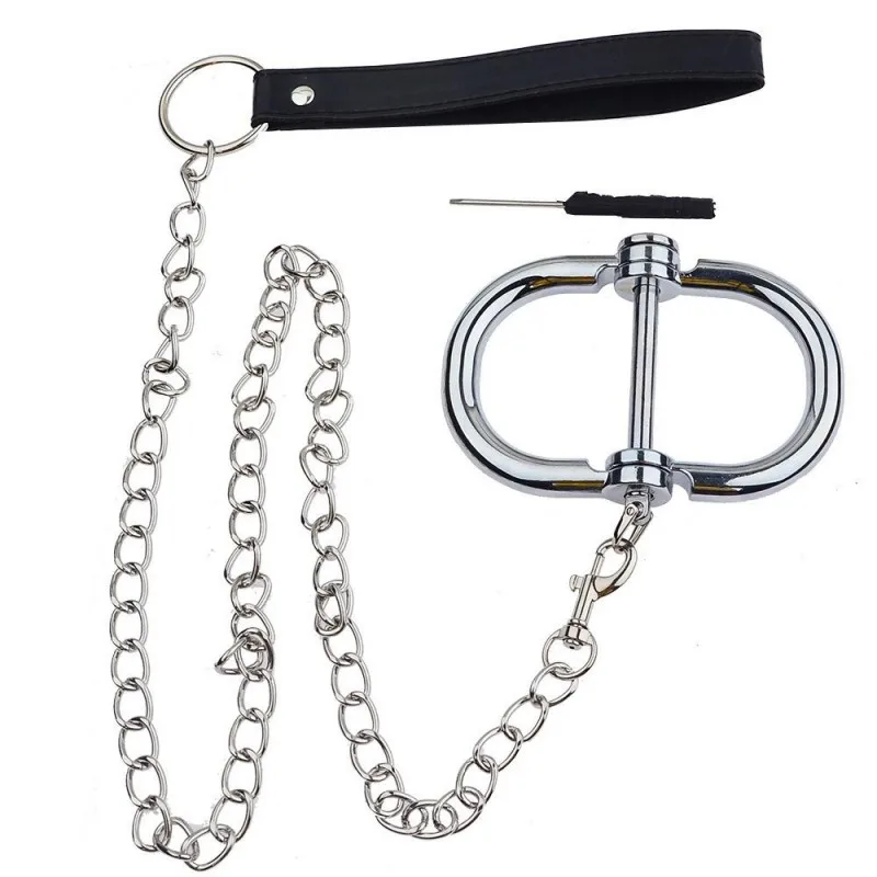 Manyjoy Metal Steel Bondage Cuffs Collar Handcuff Ankle Wrist Cuff Shackl Slave Sex Restraint Necklace Sex Toys for Couple 18+ view 4
