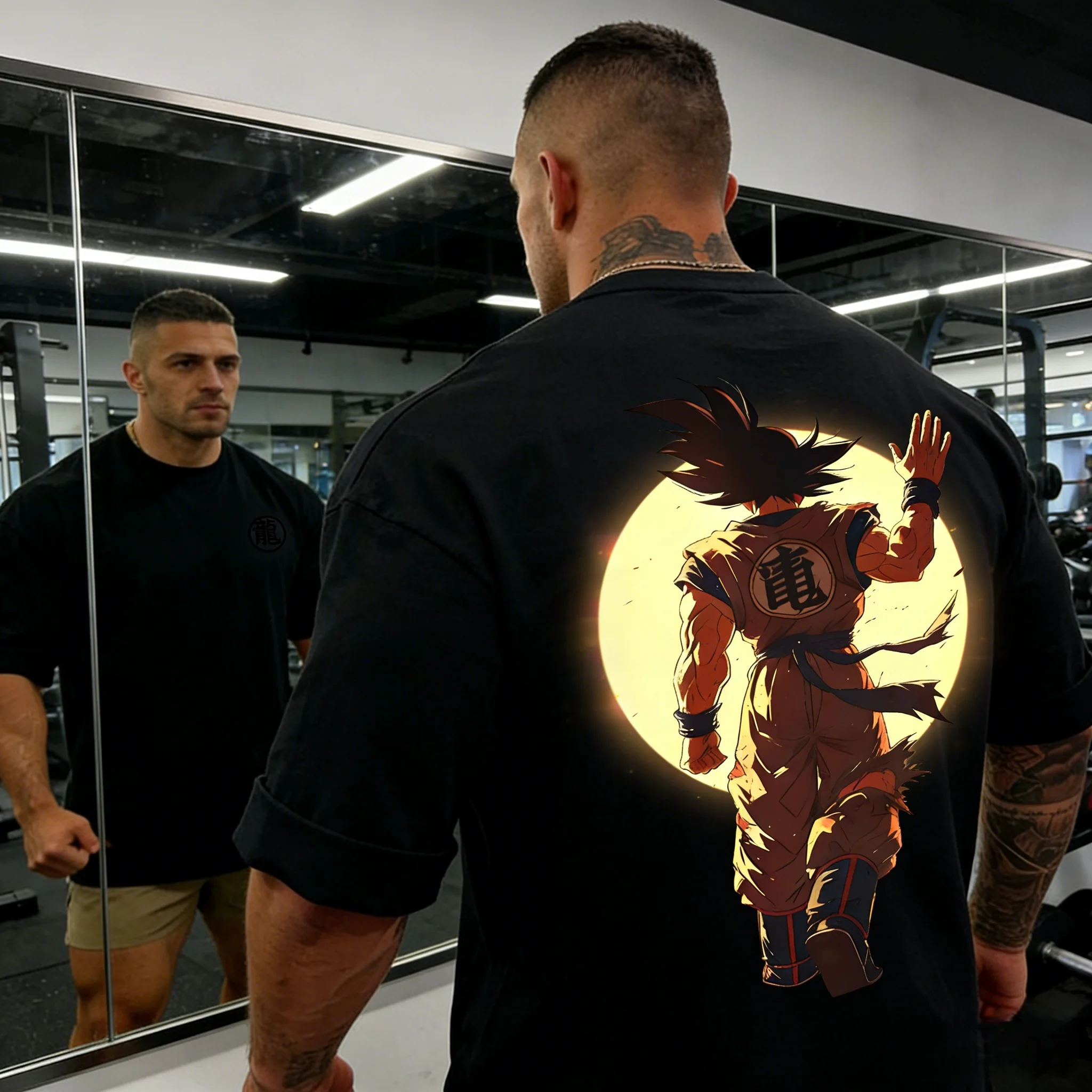 

Футболка оверсайз из хлопка с принтом Dragon Ball Sun Wukong, летняя коллекция 2026, унисекс (для мужчин и мальчиков), повседневная ретро-блузка