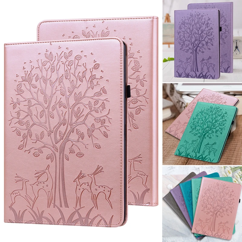 Funda de cuero PU para tableta Samsung Tab A8 sm x200 x205 x207, cubierta de cartera de ciervo lindo para Samsung Tab A8 10 5 pulgadas