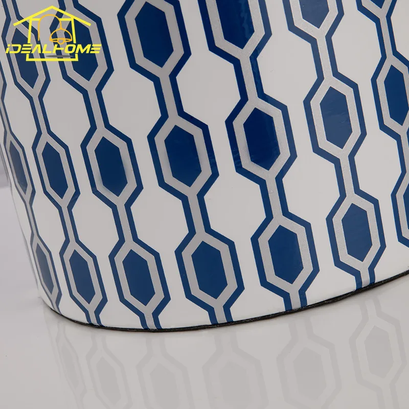 Amerykańska Luksusowa Niebiesko-Pomarańczowa Ceramiczna Lampa Stołowa LED E27 Minimalistyczna Nowoczesna Lampka Biurkowa Do Sypialni Salonu/Pokoju Modelowego Lampka Nocna Hotelowa