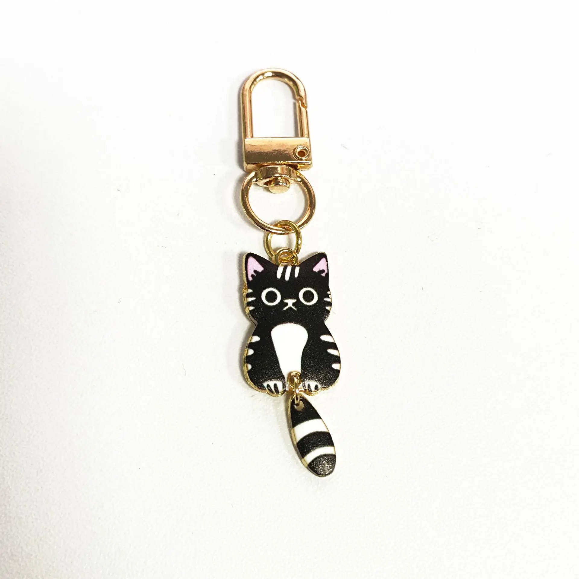 Cute Cartoon Kitten Custom Keychain, Key Ring Pendant