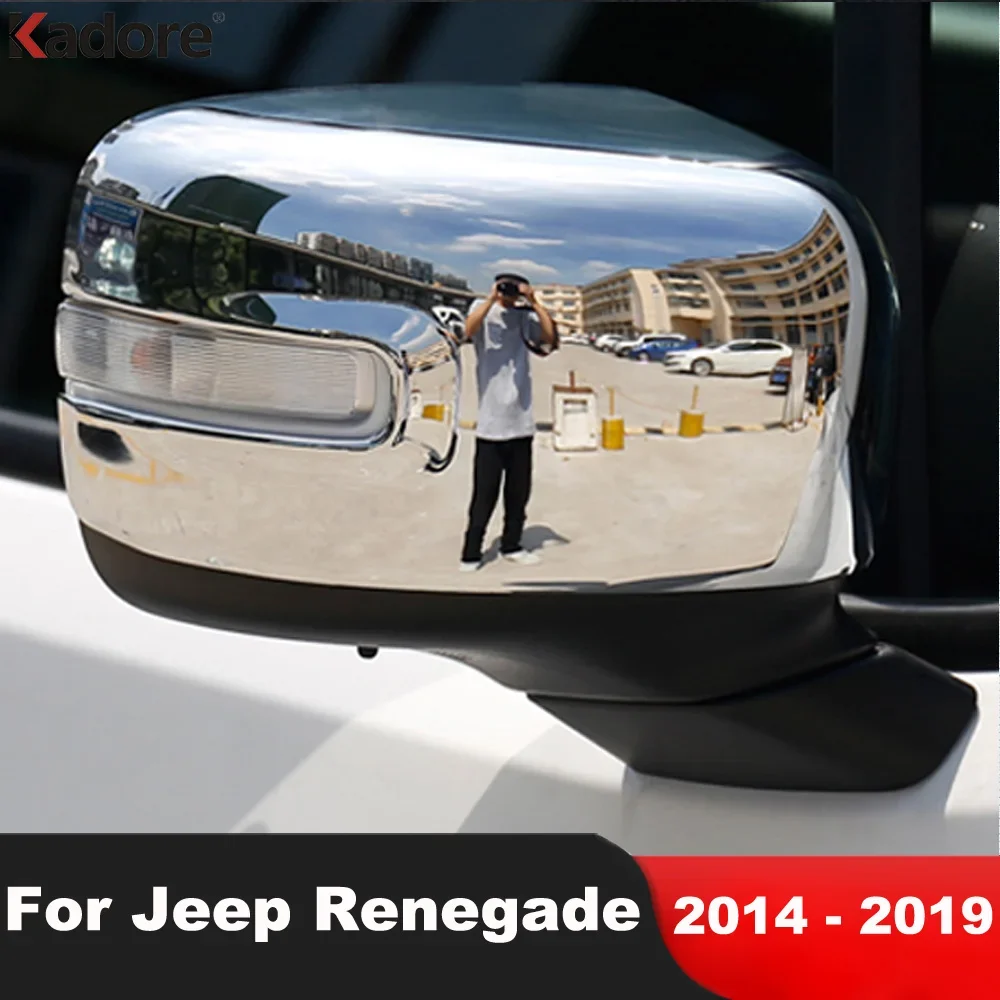 

Для Jeep Renegade 2014 2015 2016 2017 2018 2019 хромированная крышка зеркала заднего вида автомобиля, накладка на боковое крыло, крышка зеркала, аксессуары