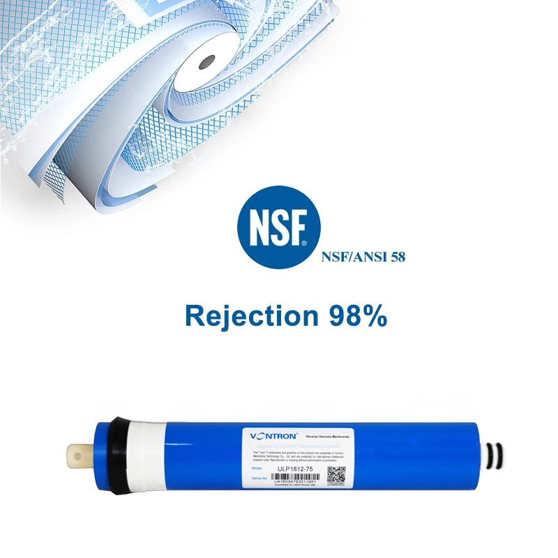 RO-membraan voor waterfilter, membraan met omgekeerde osmose, ULP1812-75, 75 GPD