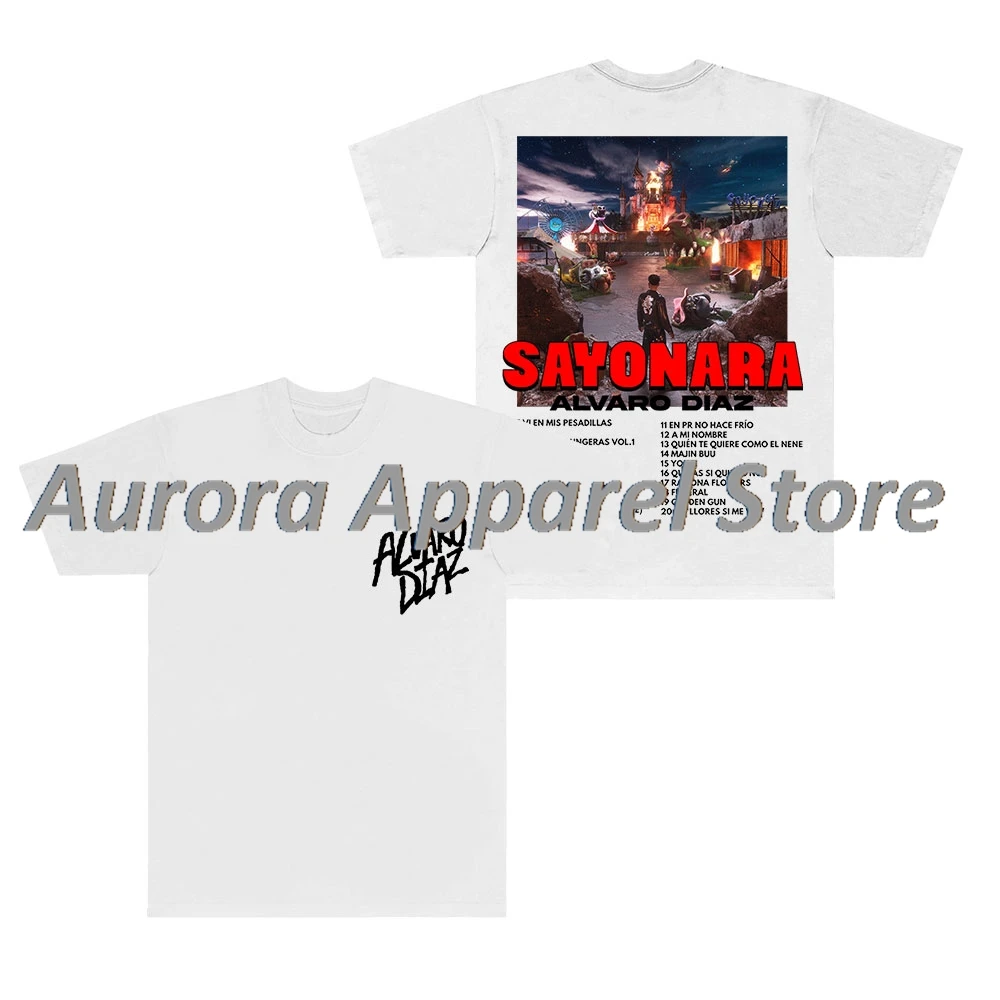تي شيرت Alvaro Diaz Tracklist تي شيرت Sayonara Tour 2025 Merch Top Summer Women Men Fashion HipHop ملابس الشارع الشهير بأكمام قصيرة تي شيرت #2