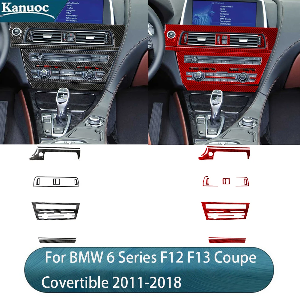 

For BMW 6 Series F12 F13 Coupe Covertible 2011-2018 Carbon Fiber CD Center Panel Stickers Car Interior Decorative Accessories