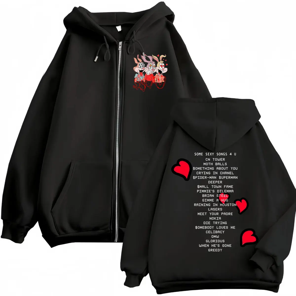 

Rapper Drake & PARTYNEXTDOOR Some Sexy Songs 4 U Album Merch Zipper Hoodie Men's Women's Fashion Hip Hop Zip Up Jacket Pullovers