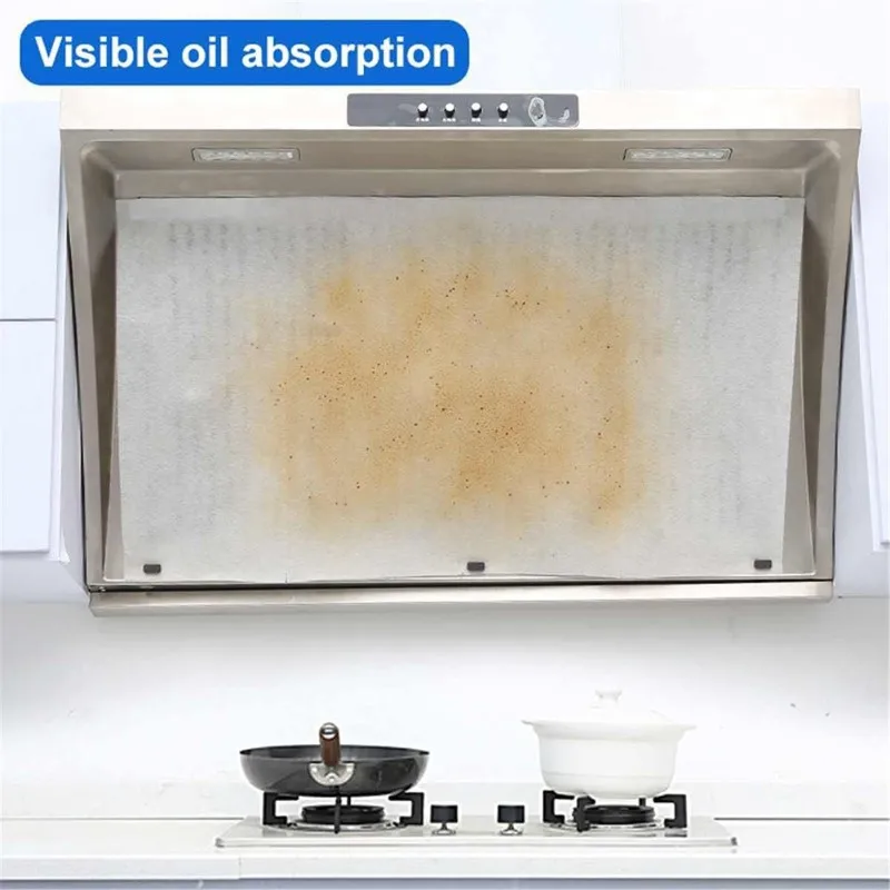 【POPULAR】Thickening Oil Absorbing Paper 12 Sheets For Kitchen Range Hood Oil Resistant Sticker