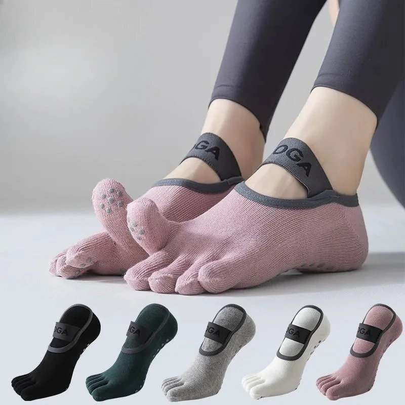 

5 pair women's Fashionable five finger socks professional anti slip yoga socks leisure comfortable Pilates fitness socks