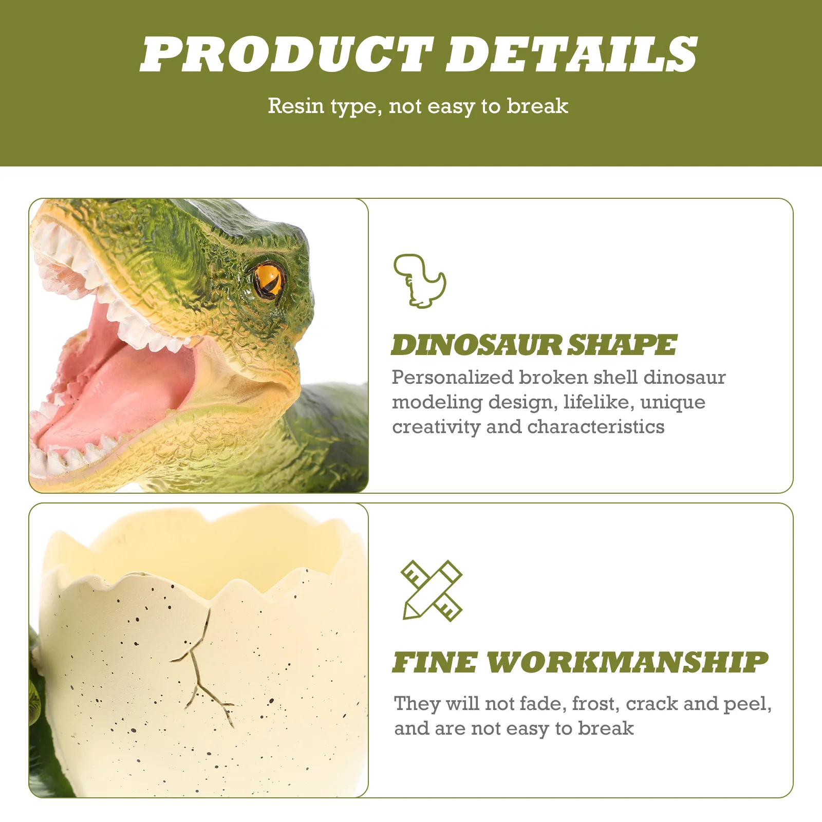 

Resin Cartoon Dinosaur Egg Shaped Pen Holder Pencil Container Desk Organizer Pen Holder Pencil Container