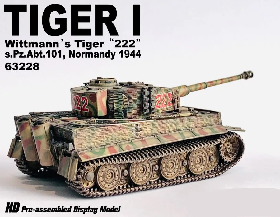 Dragon Armor 1/72 Tigre de Wittmann, Tigre de Wittmann I, 222 S.Pz.Abt.101, Modèle précieux de rhum 1944, Collection militaire, En stock, Neuf, 63228