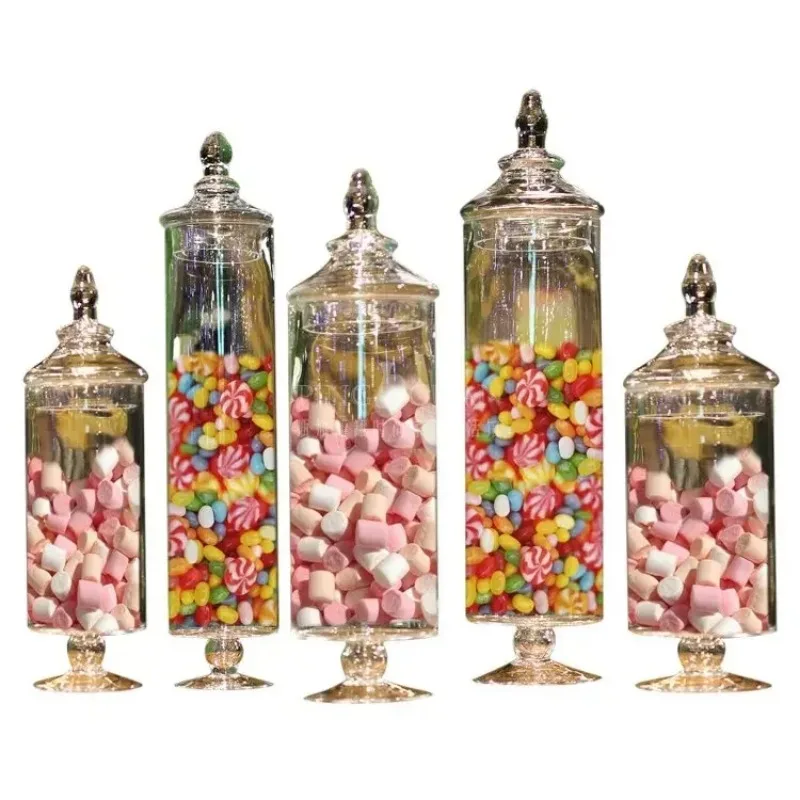 

Spire with Lid Large Glass Candy Box American Transparent Storage Tank Sample Room Decoration Ornaments