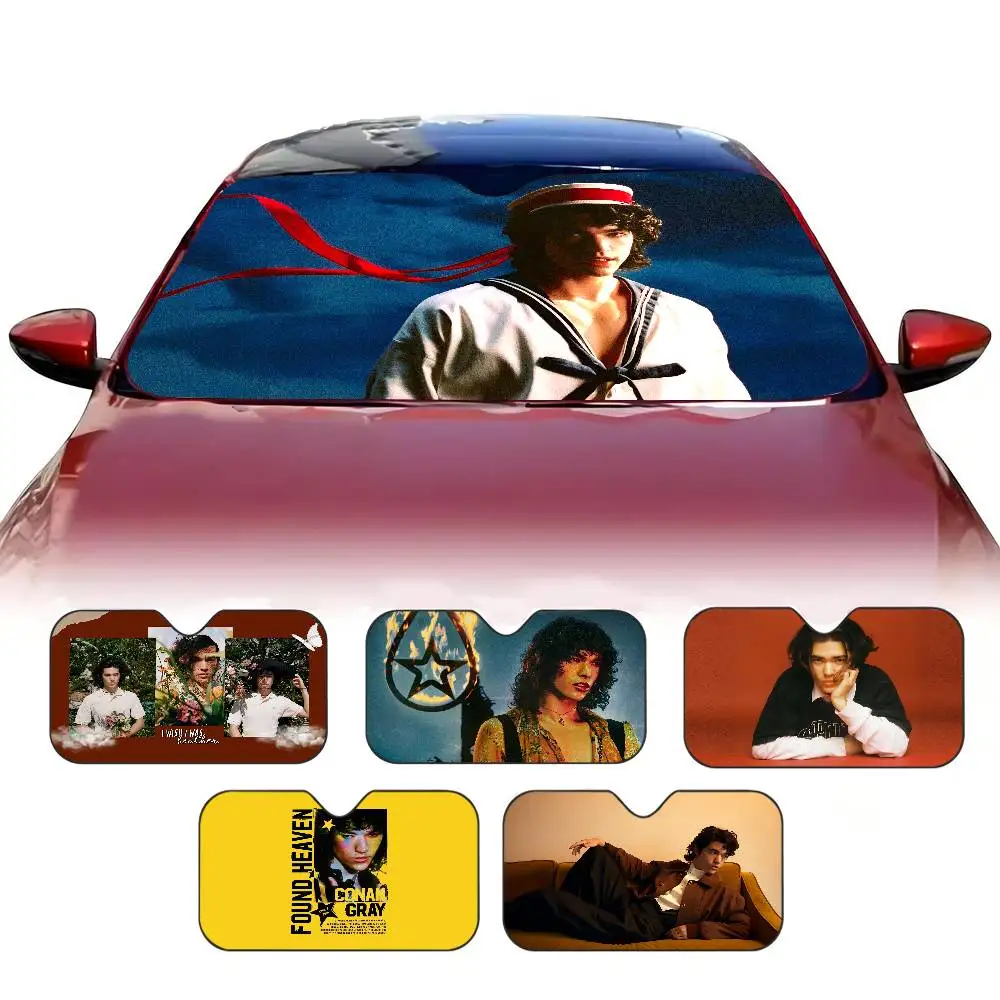 Pop Singer C-Conan G-Gray Sunshade Windscreen 3D Film Plaid Gift Novelty Car Front Window Visor 70x130cm Sun Visor Solar Protect
