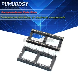 5PCS Round Hole 28 Pins Wide 2.54MM DIP DIP28 IC Sockets 28 PIN Adaptor Solder Type IC Connector