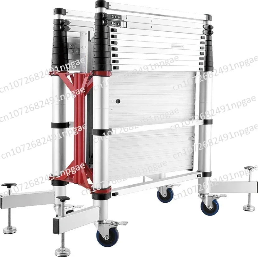 Scaffolding Aluminum telescopic Ladder with wheel