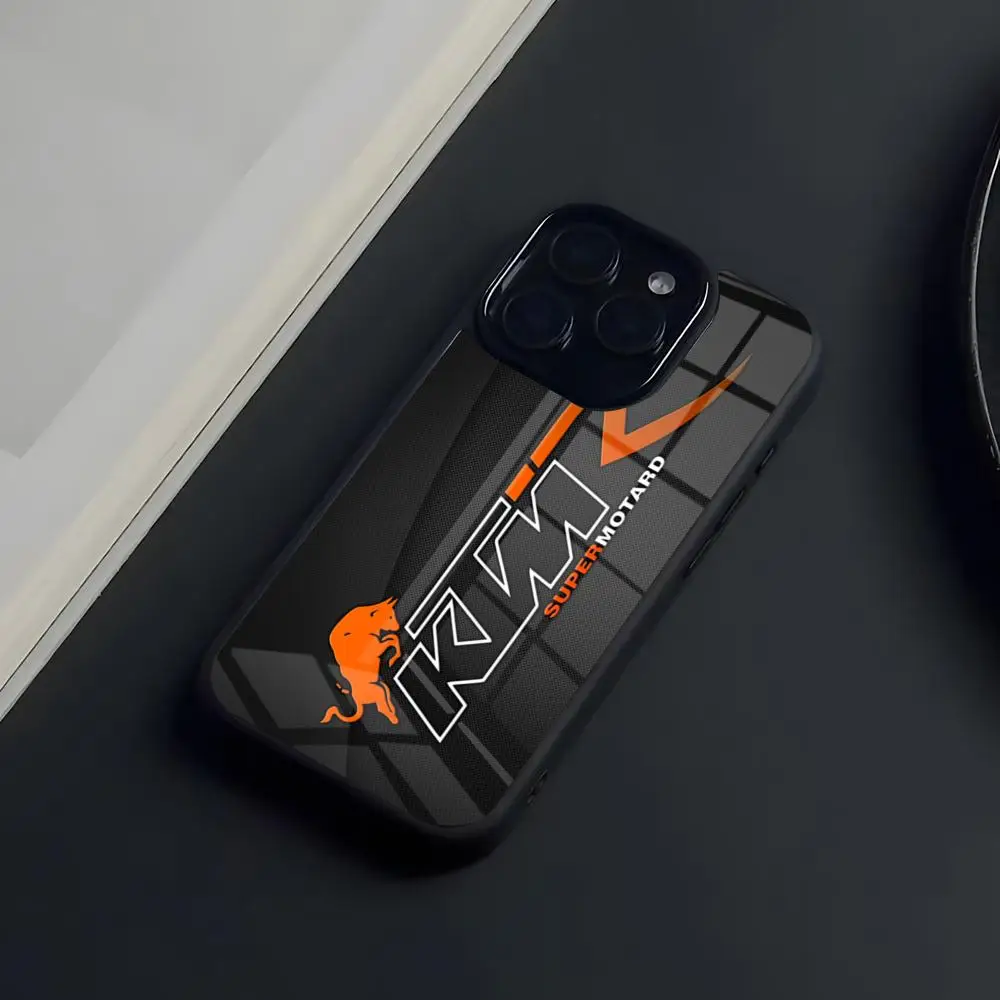 K-KTMSE M-Motorrad-Handyhülle für iPhone 17 Pro Max 16 15 14 13 11 Pro Max Plus Glas-Handyhülle