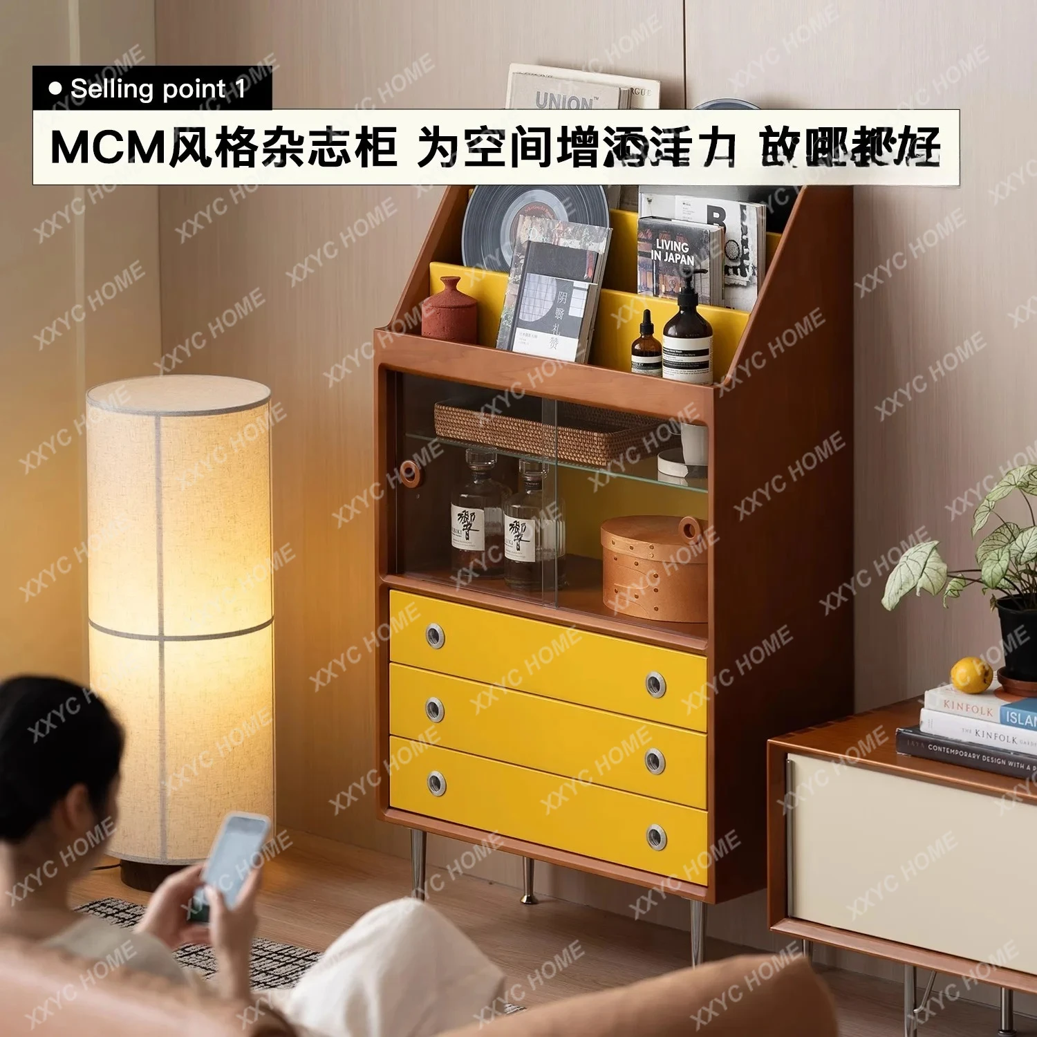 TT  Cabinet Living Room Locker TV Solid Wood Display  Storage Locker
