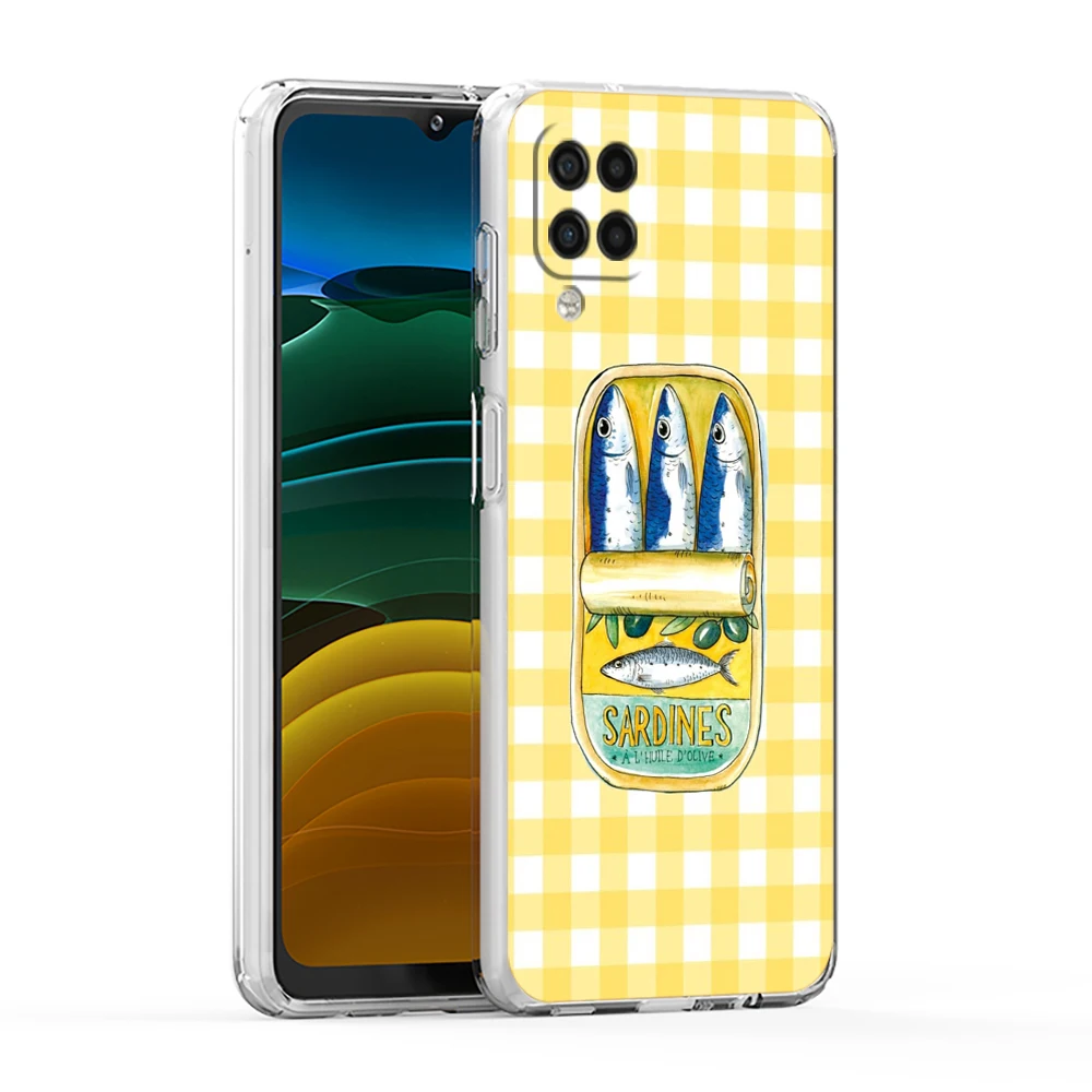 Sardine Stripe Pattern Soft Cover for Samsung Galaxy A13 A15 A17 A22 A23 A25 A31 A32 A33 A35 A41 A05 A07 Transparent Phone Case
