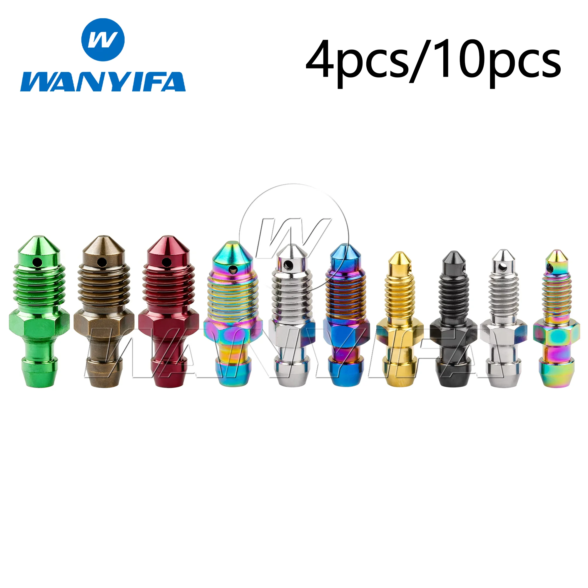 Wanyifa Titanium Alloy Ti M6 M8 M10 Bolt P1.0 1.25mm for Motorcycle Brake Caliper Oil Drain Deflation Screws 4/10pcs