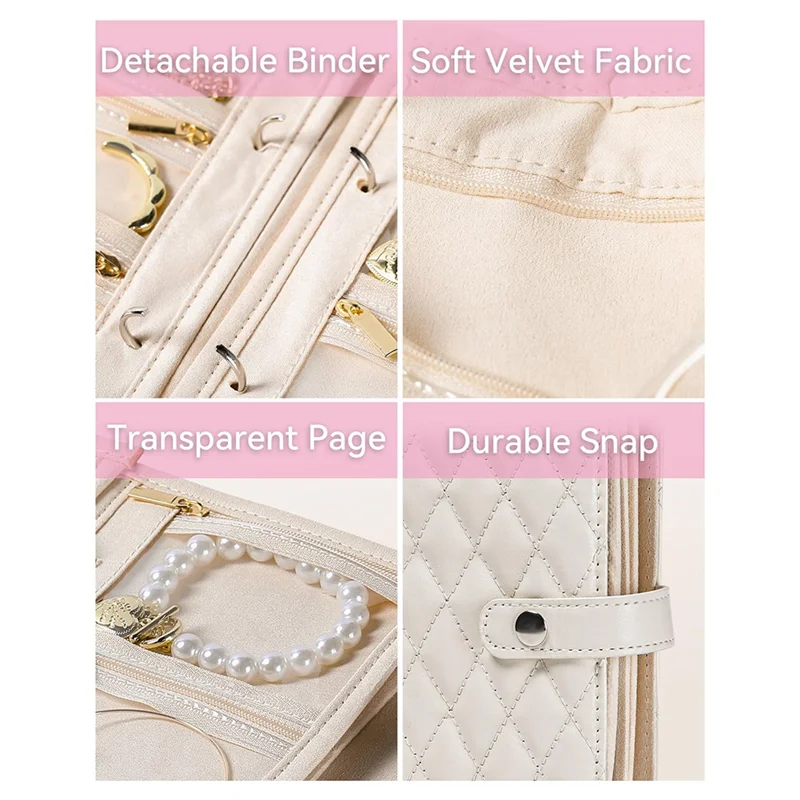 

【Price-Drop!】Portable Jewelry Organizer Box With Zipper Binder Travel Jewelry Organizer Box For Women, Jewelry Case