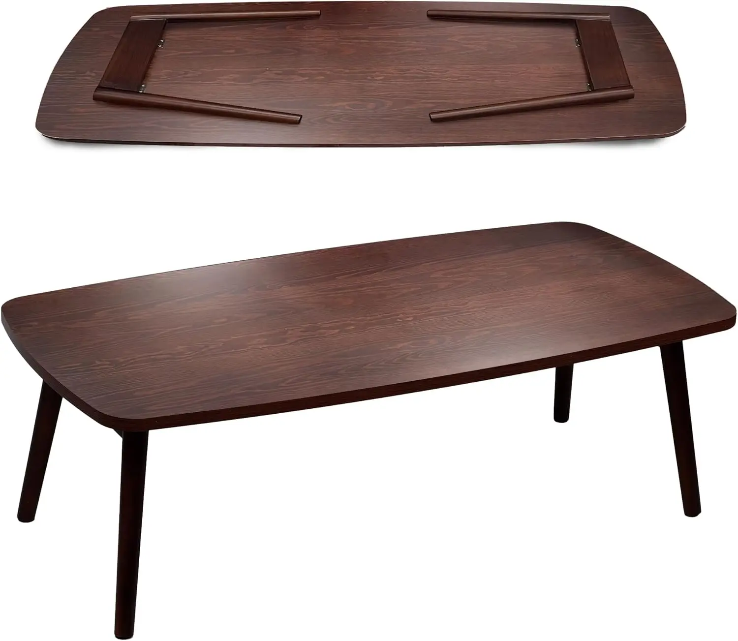 

Japanese Folding Floor Table, Low Collapsible Coffee Table, 39”L x 20”W, Portable Chabudai for Small Spaces