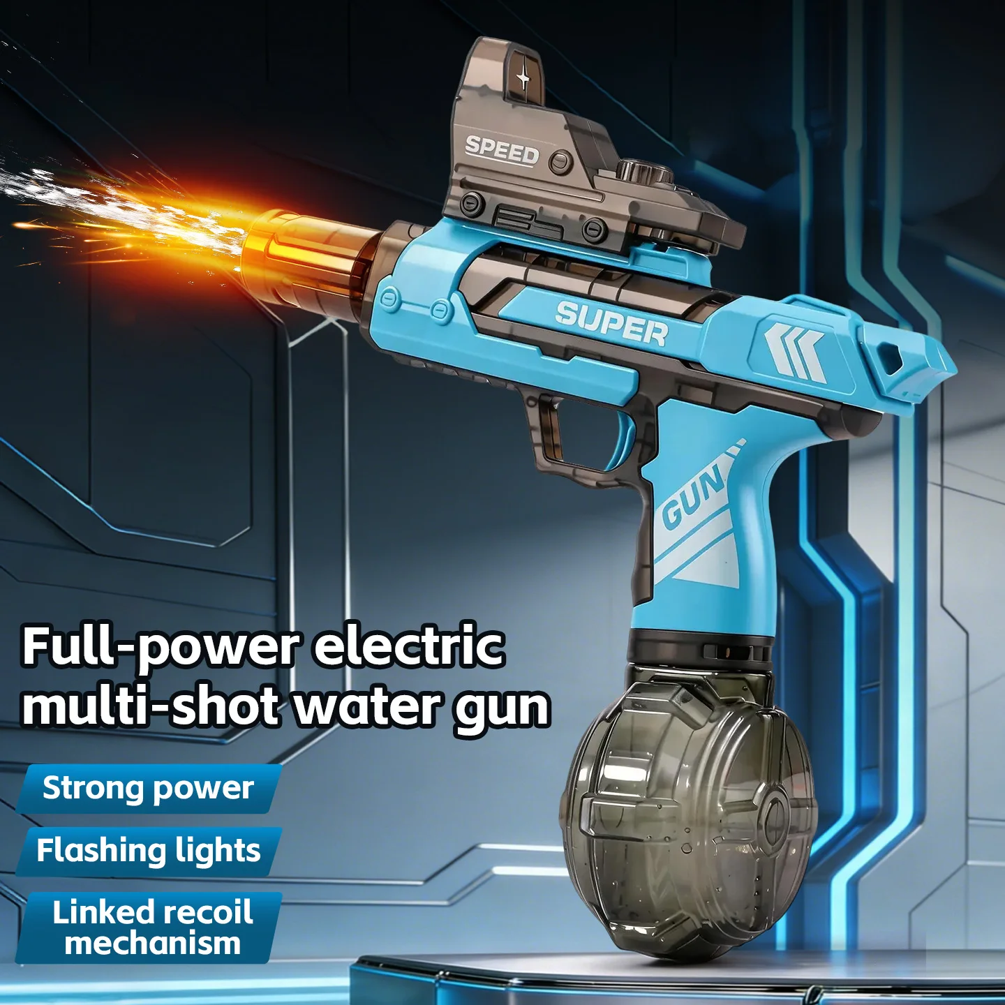 

Outdoor Toys Electric Water Gun Muzzle Flame Long Range Spray Water Pistol Blaster Shooting Game Summer Beach Party Toys For Boy