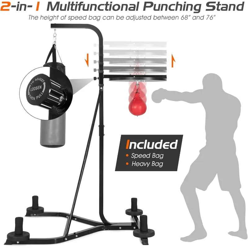 Christmas.Punching Bag with Stand for Adults, Free-Standing Heavy Bag Stand with Height Adjustable Speed Bag for Boxing, Sandbag