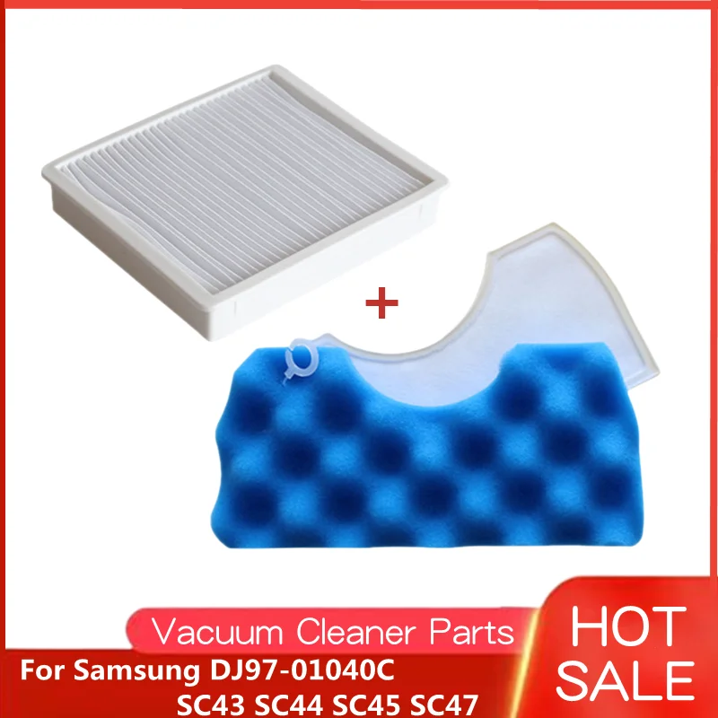 Blue Sponge Hepa Filter Kit for Samsung DJ97-01040C SC43 SC44 SC45 SC47 Series Robot Vacuum Cleaner Parts Car Accessories