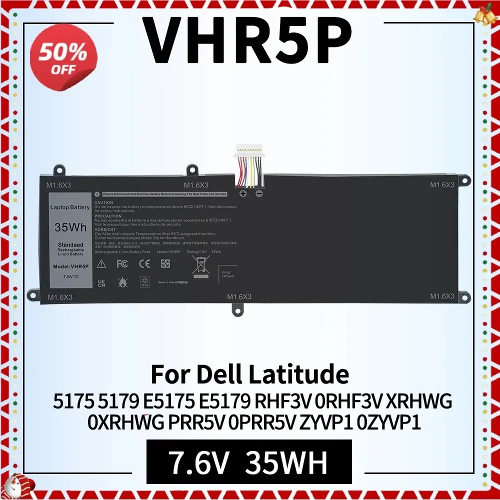 

Аккумулятор для ноутбука VHR5P для Dell Latitude 5175 5179 E5175 E5179, серии ноутбуков, планшетов RHF3V 0RHF3V XRHWG 0XRHWG PRR5V, замена