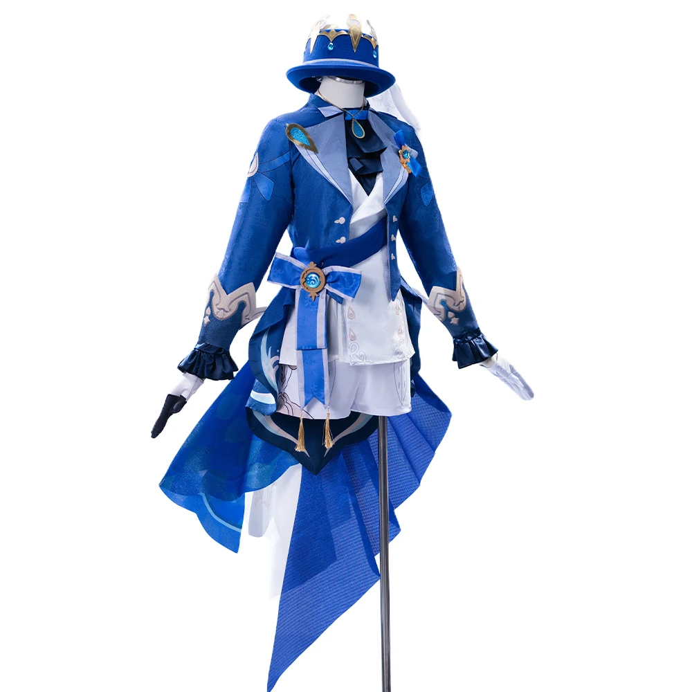 Furina Cosplay Costume Genshin Impact Cosplay Wecos Women Cute Blue Uniform Suit Furina Focalors Costume With Hat view 5
