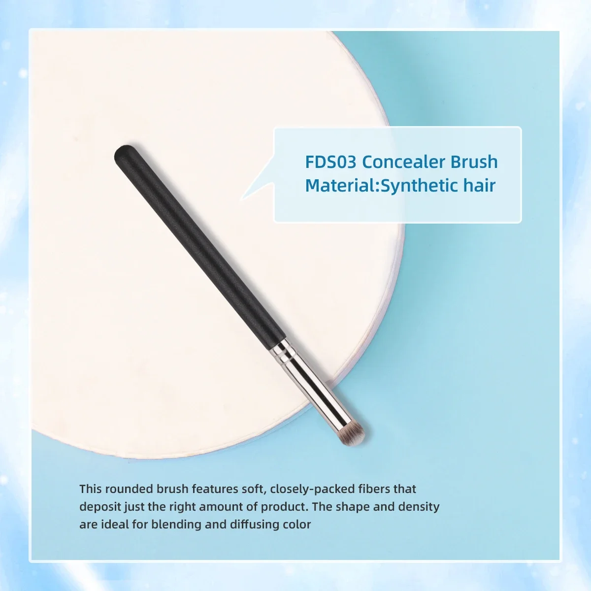 فرشاة مكياج كونسيلر بزاوية تحت مكياج العين، فرشاة كريم أساس صغيرة دقيقة لمزج الوجه، شعيرات ناعمة، أدوات مكياج