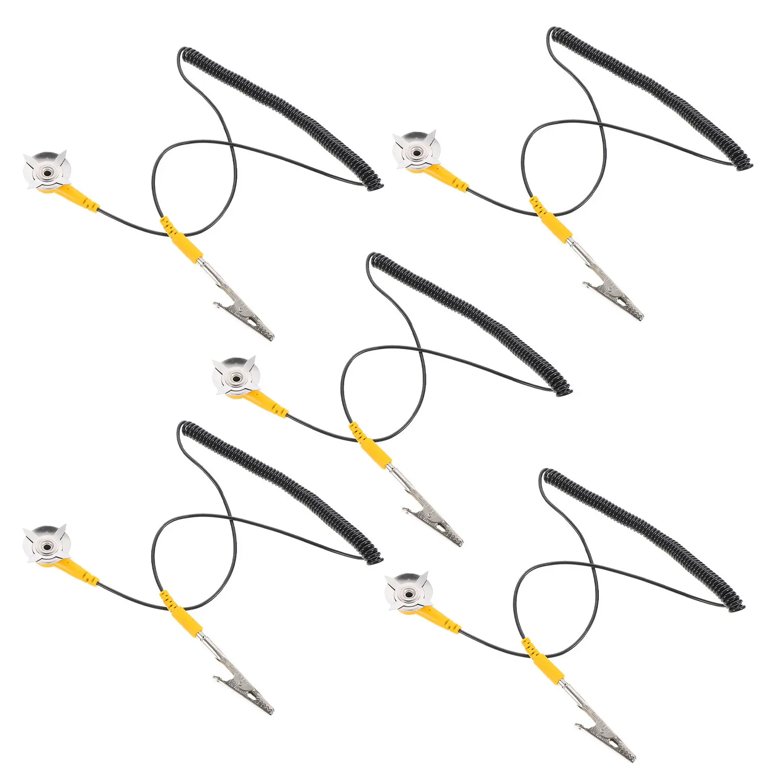 5pcs Anti-Static Grounding Cable – High-Elasticity PVC ESD Wire for Electronics Lab Static Dissipation