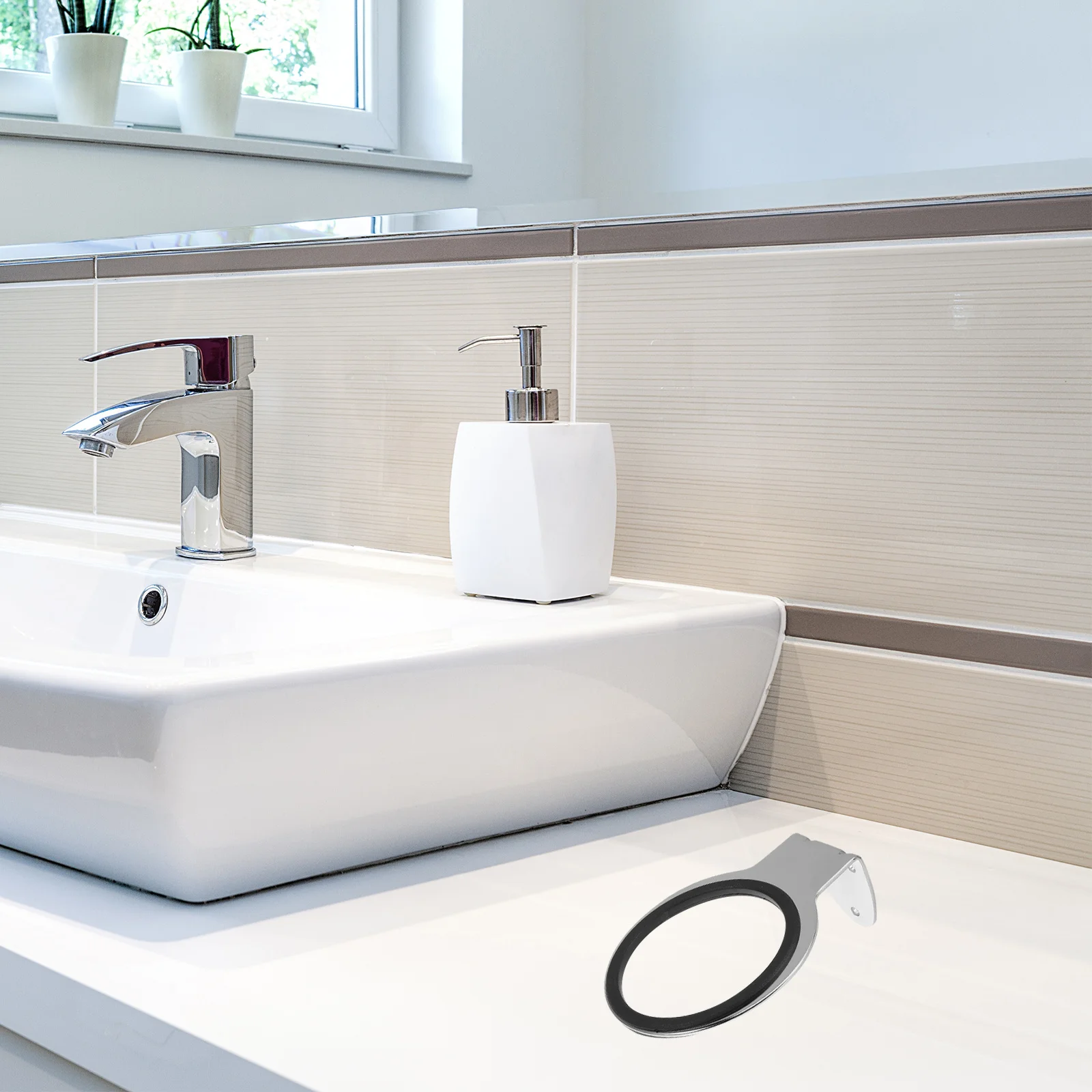 

Universal Hair Dryer Holder Wall Mount Black Metal Blow Dryer Hanger Secure Storage Bathroom Hair Tool Organizer Cable Cord